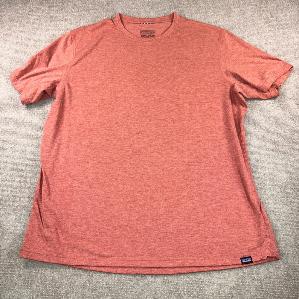 Patagonia Capilene Cool Trail Shirt Mens XL Orange Heathered Short Sleeve Tee